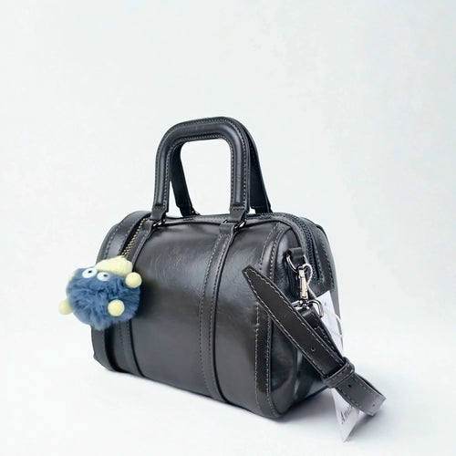 Dark Gray Faux Leather Handbag MS-1283 - Stile Donna Bags