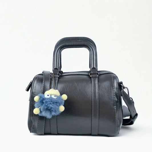 Dark Gray Faux Leather Handbag MS-1283 - Stile Donna Bags