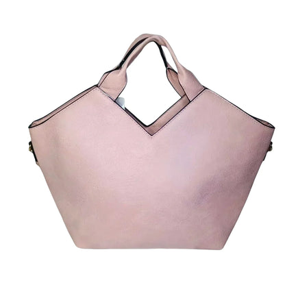 Elegante borsa tote in ecopelle rosa - morbida