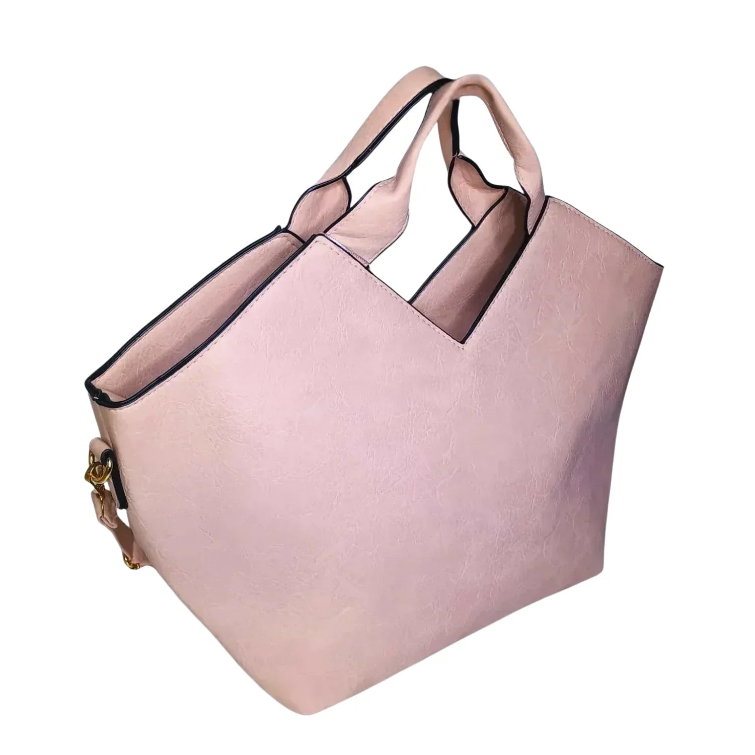 Elegante borsa tote in ecopelle rosa - pelle