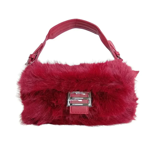 Fur handbag with leather handle MS-6440 - Stile Donna Bags