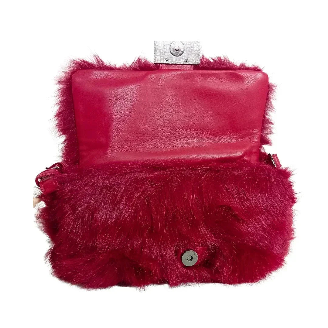 Fur handbag with leather handle MS-6440 - Stile Donna Bags