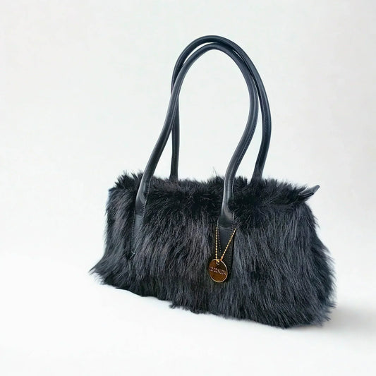Fur Leather Handbag - MS-7158 - Stile Donna Bags