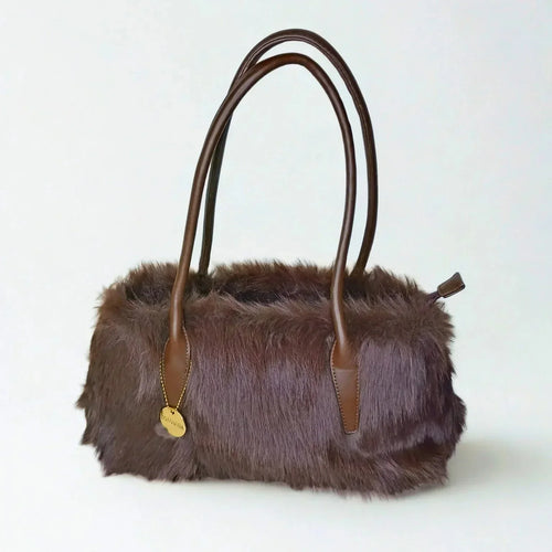 Fur Leather Handbag - MS-7158 - Stile Donna Bags