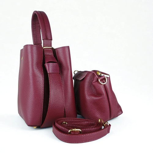 Genuine Leather Bucket Bag MS-3265 - Stile Donna Bags