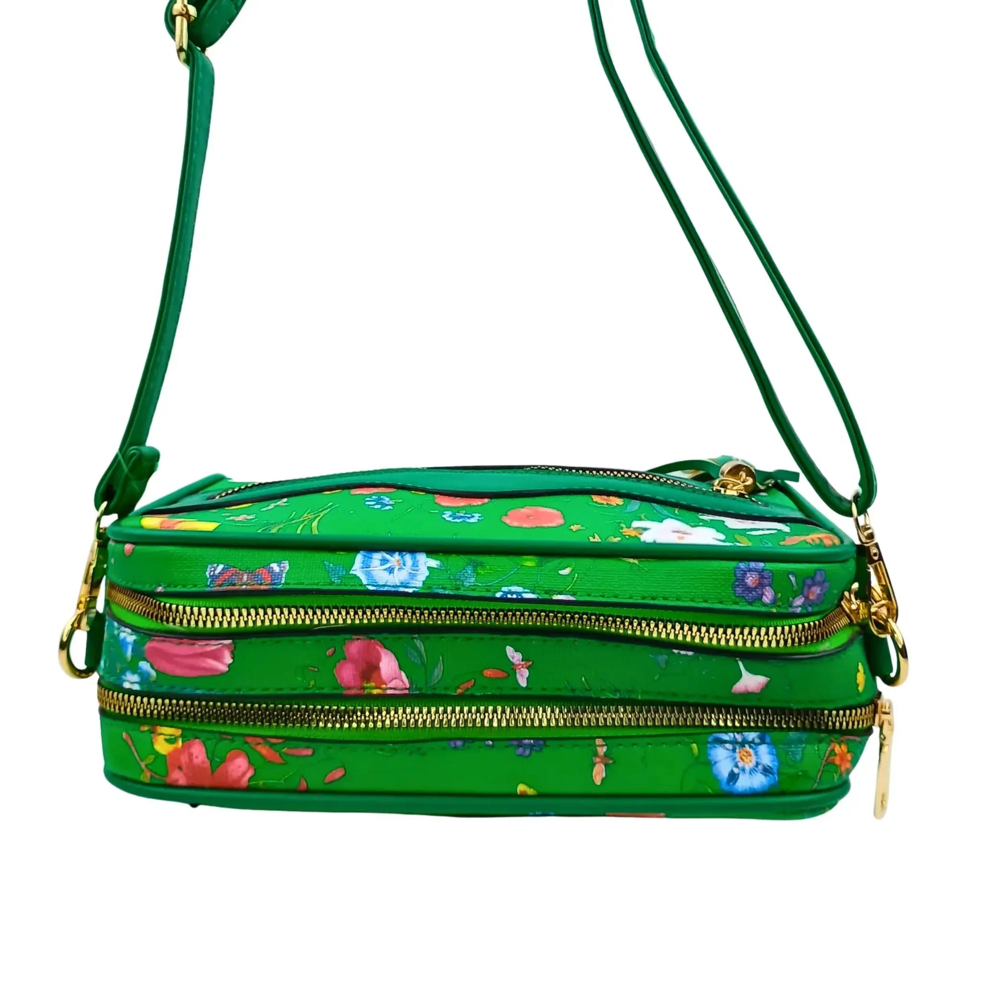Green Flower Print crossbody bag - MS-1756 - Stile Donna Bags