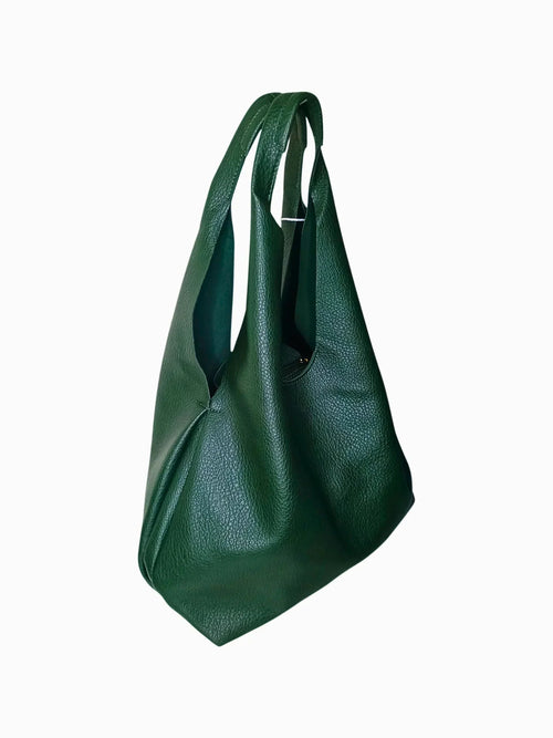 Green Leather Bindle Bag - MS-9614 - Stile Donna Bags