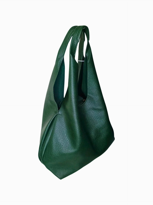 Green Leather Bindle Bag - MS-9614 - Stile Donna Bags