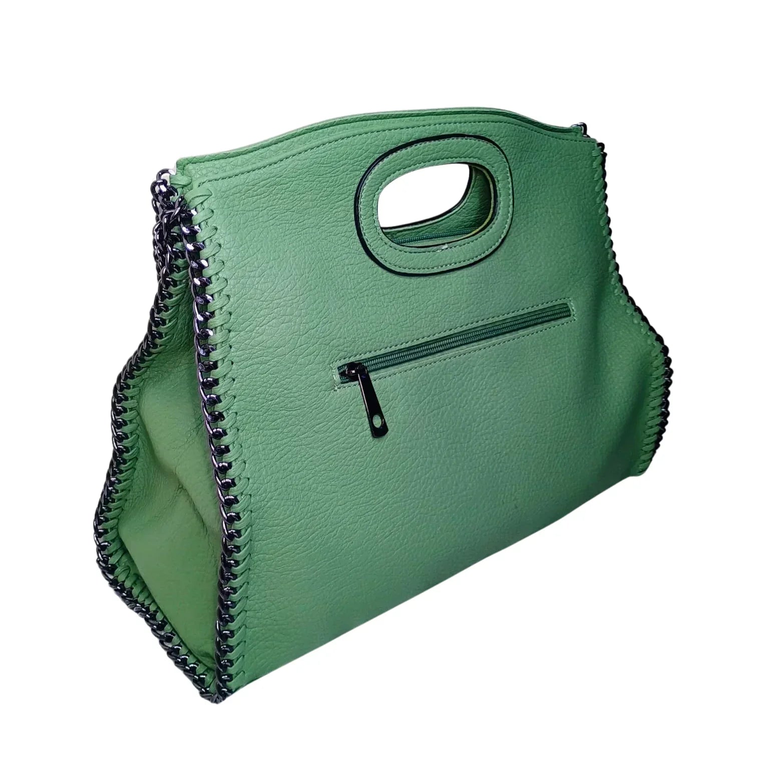Green Leather Tote Bag MS-2550 - Stile Donna Bags