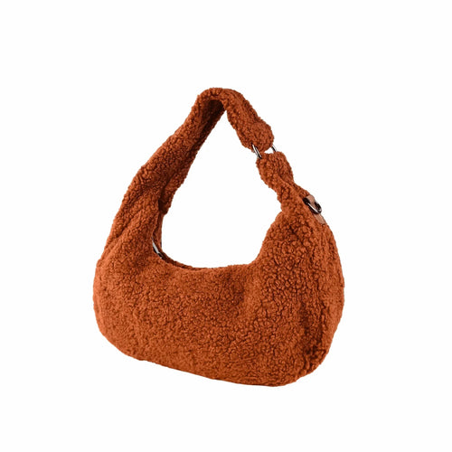 Hobo Bag Faux Sheepskin - MS-1669 - Stile Donna Bags