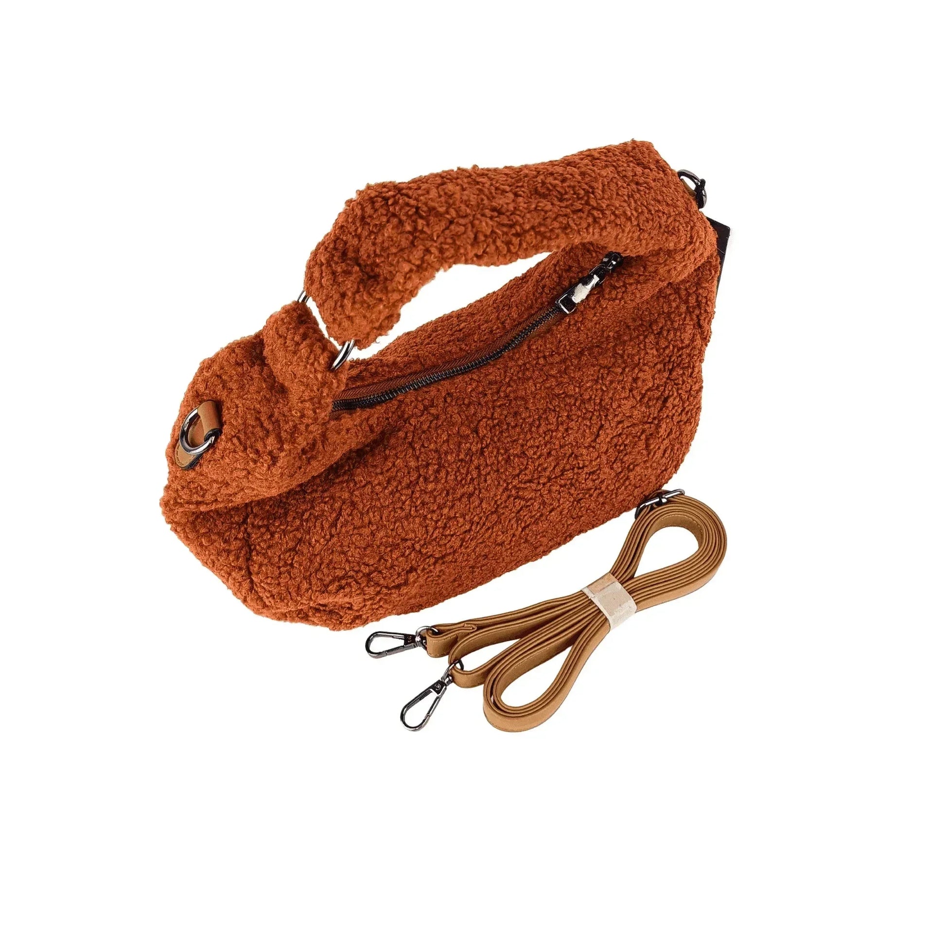 Hobo Bag Faux Sheepskin - MS-1669 - Stile Donna Bags