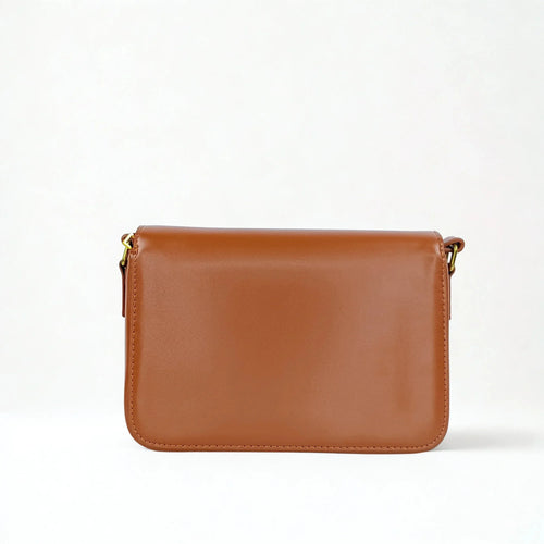Leather Flap Bag with Gold Hardware - MS-8899 - Stile Donna Bags
