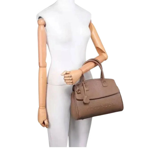 Leather Handbag with Shoulder Strap - MS-8345 - Stile Donna Bags