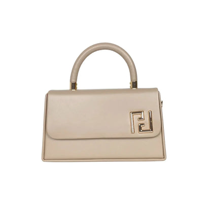 Mini Satchel con Top Handle Effortlessly Elegant Fendi - borsa pelle beige