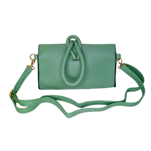 Mint Green Leather Clutch Bag - MS-9642 - Stile Donna Bags