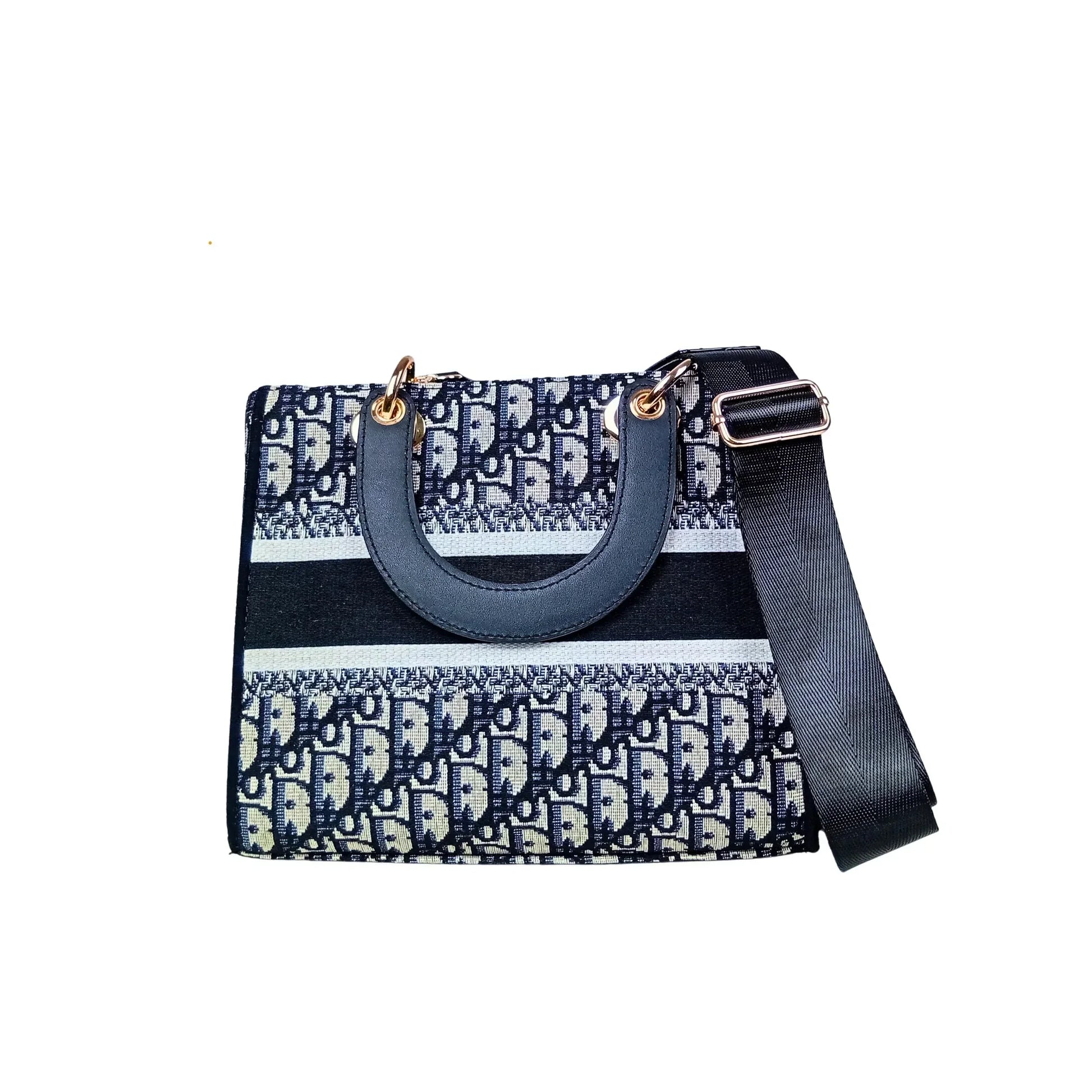 Navy and White Large Capacity Satchel Bag MS-2290 - Stile Donna Bags