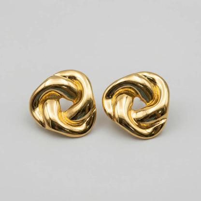 Orecchini a Perno Chunky Knot in Acciaio Inossidabile - orecchini perno forma