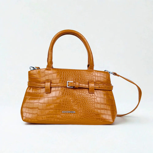 Patent Crocodile Leather Handbag - MS-7433 - Stile Donna Bags