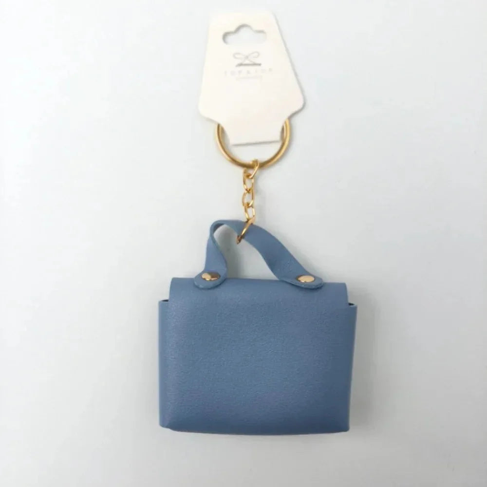 Portachiavi Mini Portamonete in Finta Pelle Floreale - portachiavi forma borsa