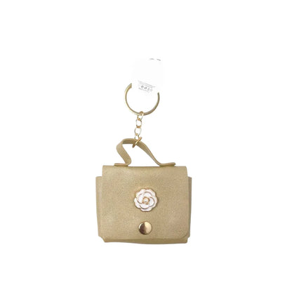 Portachiavi Mini Portamonete in Finta Pelle Floreale - portachiavi borsa finta