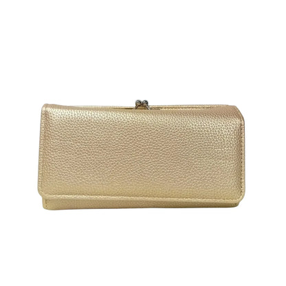 Portafoglio da Donna in Pelle con Multipli Scomparti per Carte - clutch pelle scamosciata
