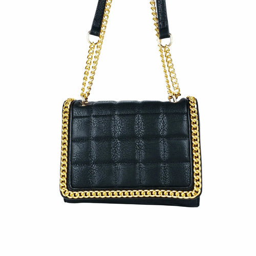 Quilted Black Faux Leather Crossbody - Bag MS-8891 - Stile Donna Bags