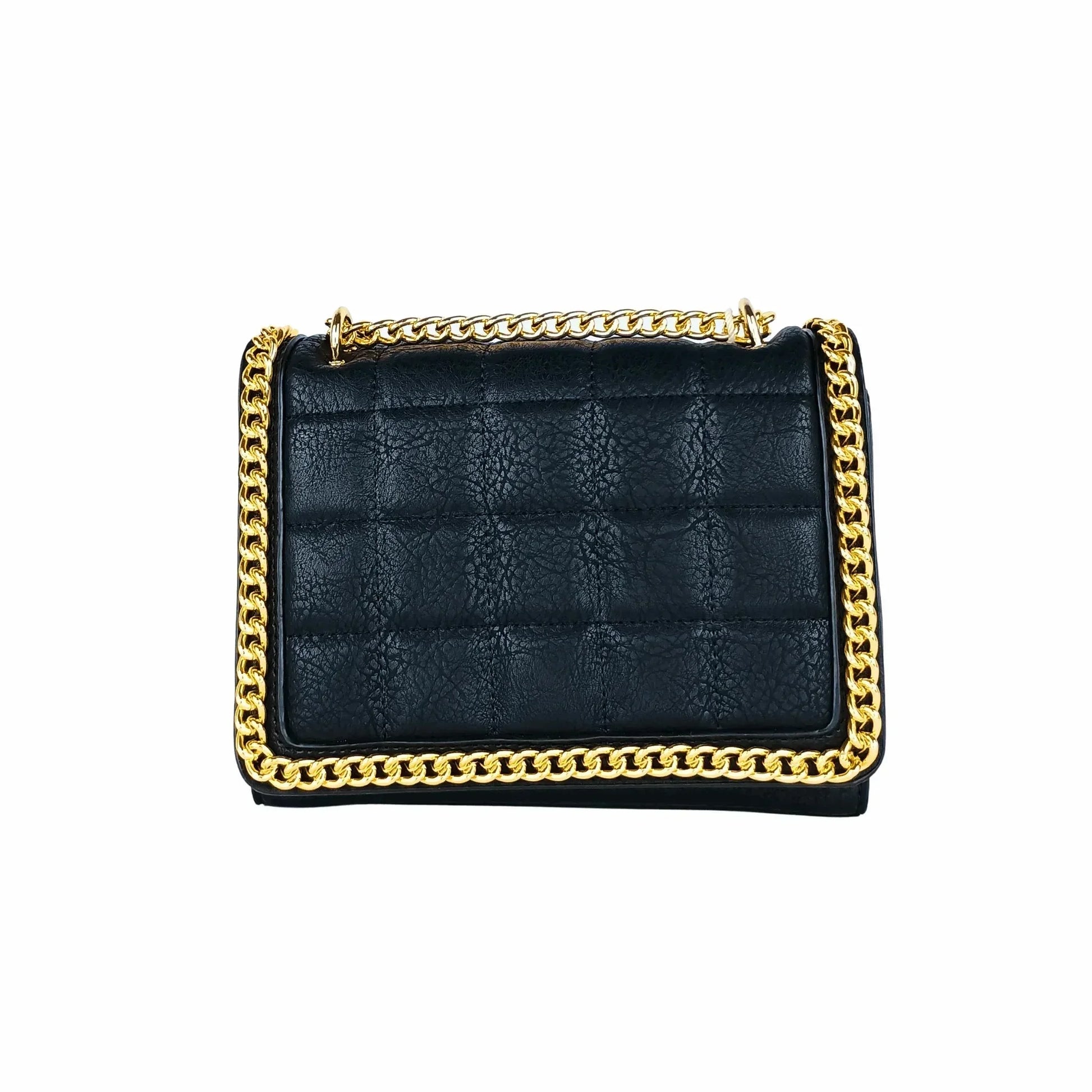 Quilted Black Faux Leather Crossbody - Bag MS-8891 - Stile Donna Bags