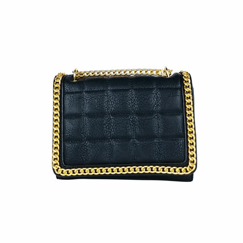 Quilted Black Faux Leather Crossbody - Bag MS-8891 - Stile Donna Bags