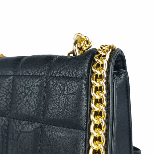 Quilted Black Faux Leather Crossbody - Bag MS-8891 - Stile Donna Bags