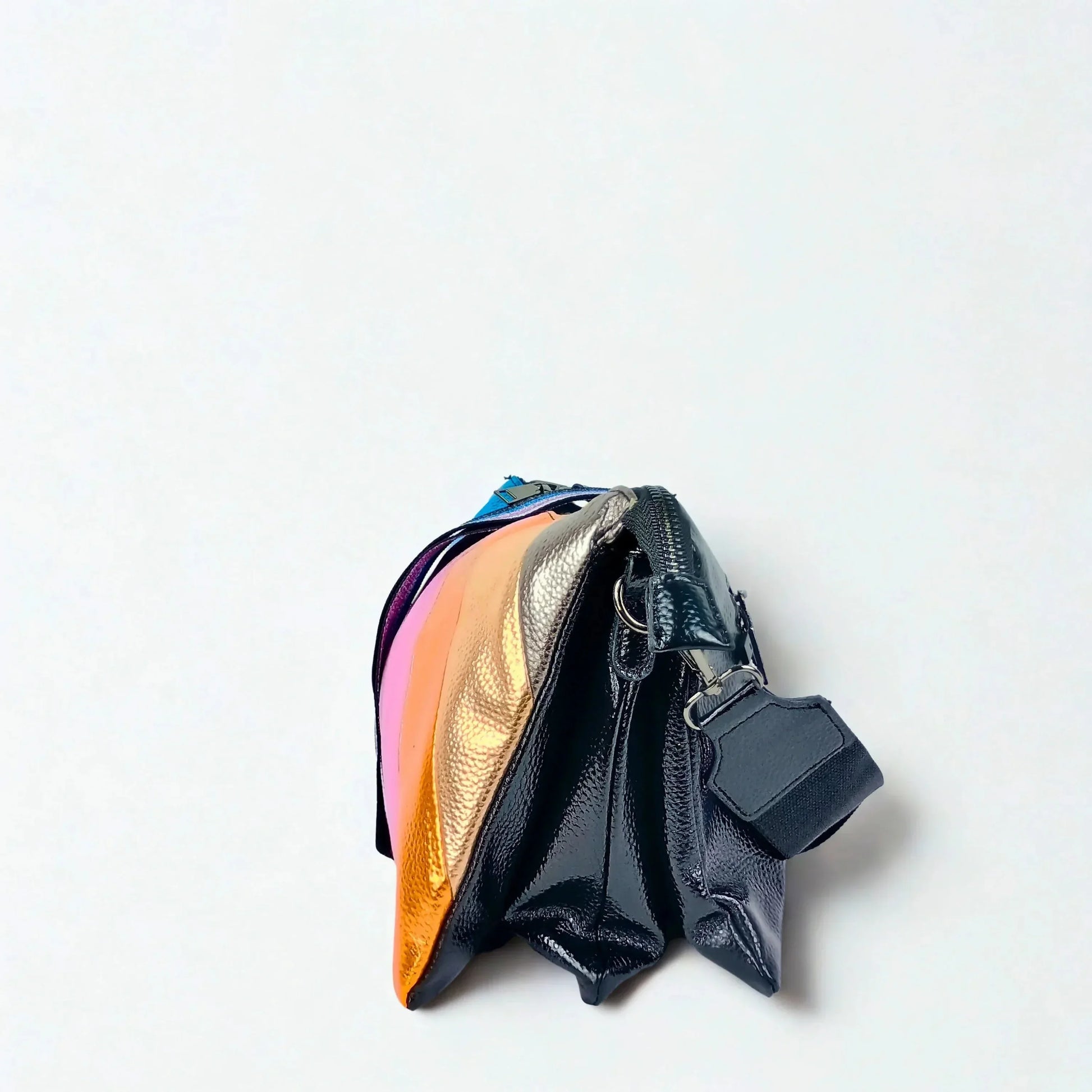 Rainbow Crossbody Bag with Metallic Stripe - Stile Donna Bags