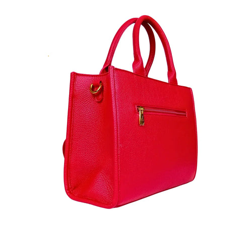 Red Leather Women's Handbag MS-380 - Stile Donna Bags