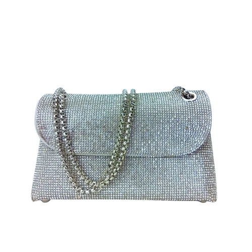 Rhinestone flap clutch bag - Stile Donna Bags