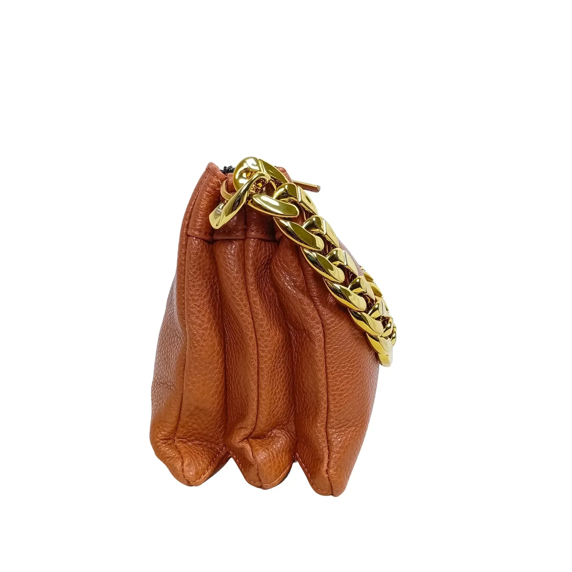 Shoulder bag with a large gold-tone chain handle MS-7819 - Stile Donna Bags