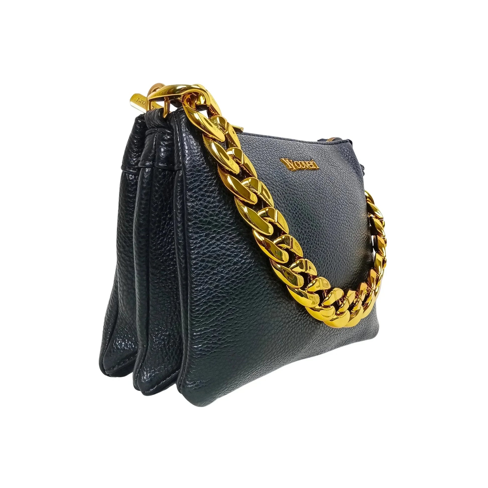 Shoulder bag with a large gold-tone chain handle MS-7819 - Stile Donna Bags