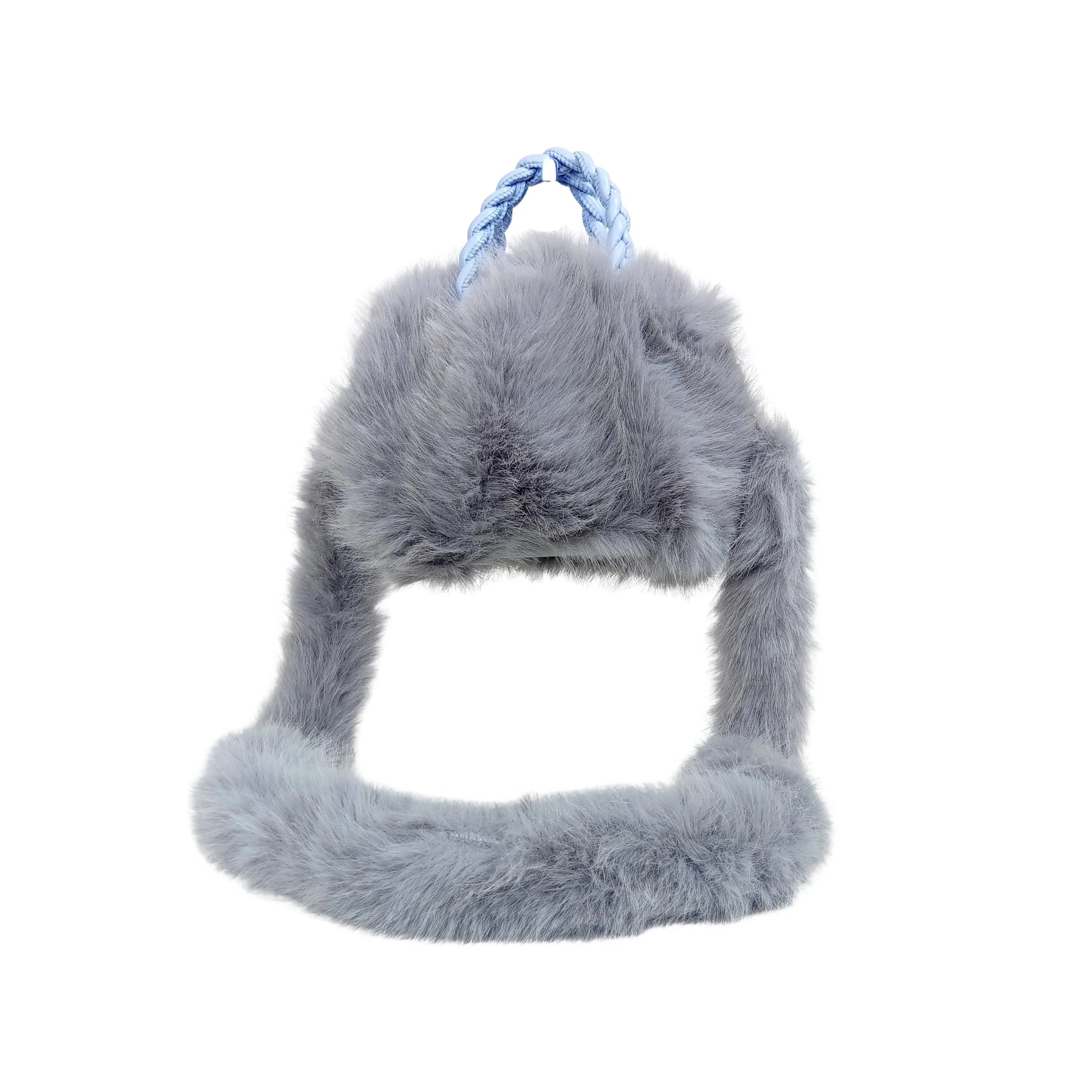 Soft fuzzy faux-fur handbag MS-0560 - Blue - Handbag