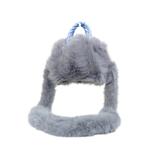 Soft fuzzy faux-fur handbag MS-0560 - Blue - Handbag