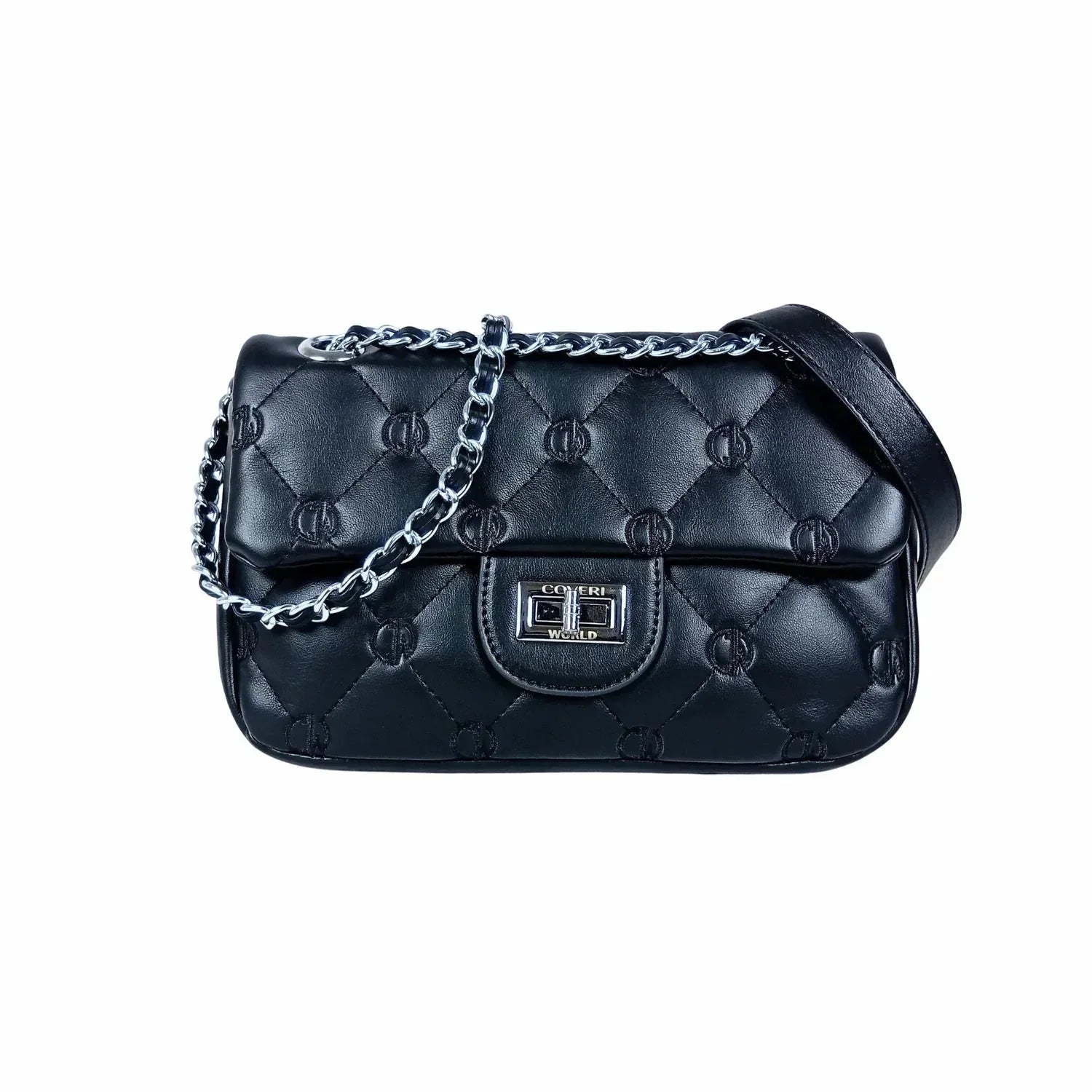 Soft leather crossbody bag with silver strap MS-8908 - Stile Donna Bags