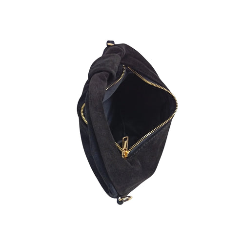 Suede hobo shoulder bag MS-6586 - coffee - Hobo