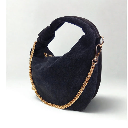 Suede hobo shoulder bag MS-6586 - coffee - Hobo