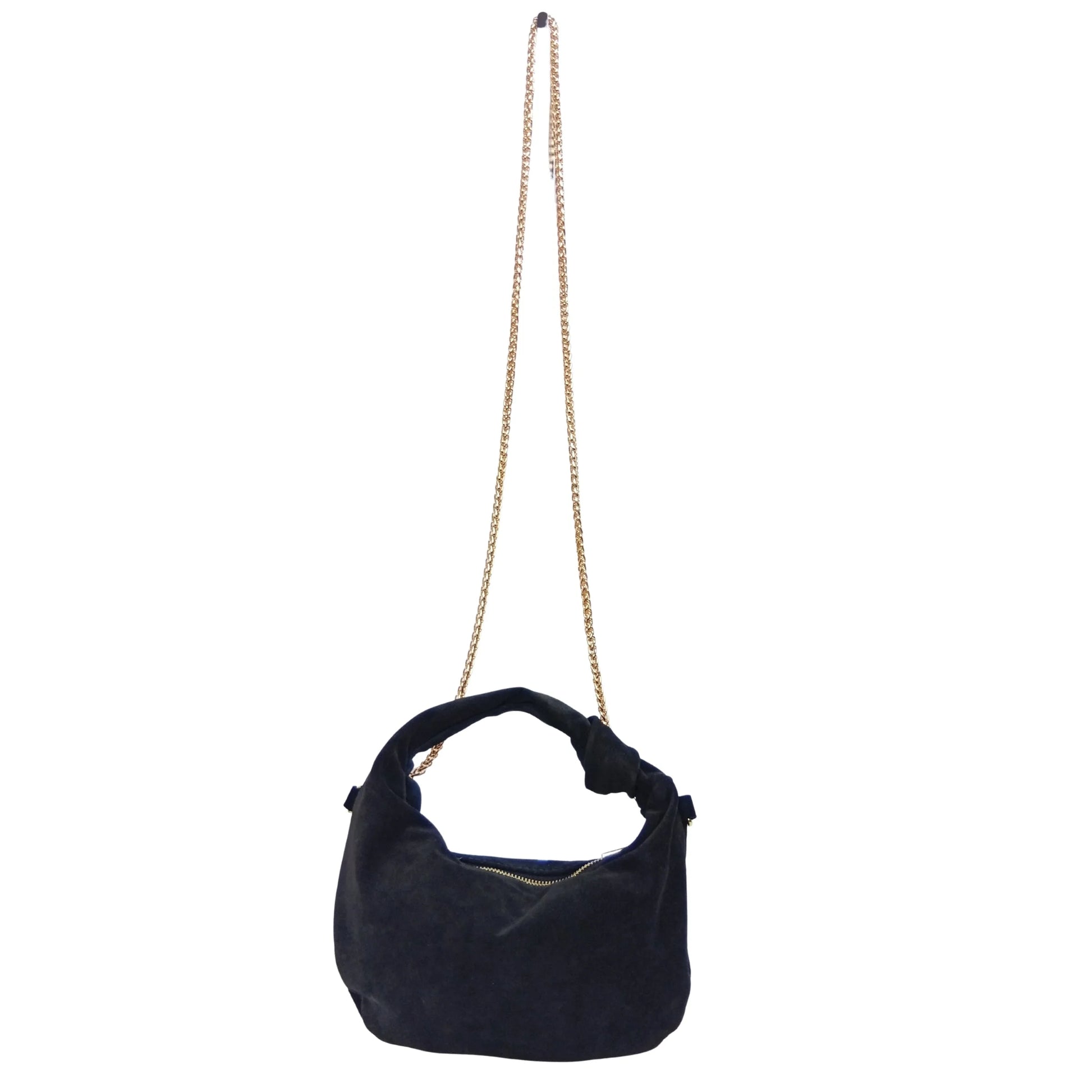 Suede hobo shoulder bag MS-6586 - coffee - Hobo