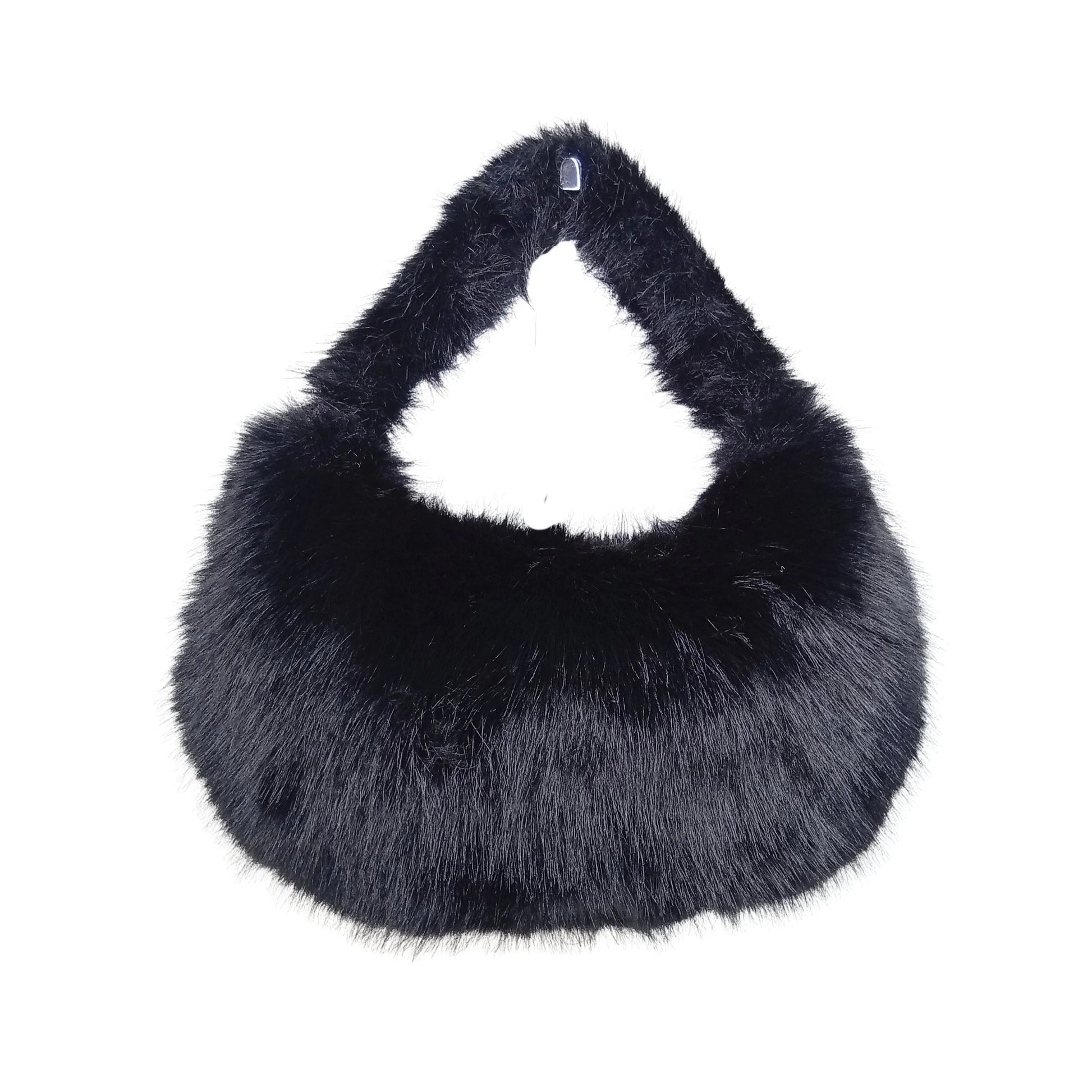 Vanilla faux-fur mini hobo handbag MS-2167 - Hobo bag