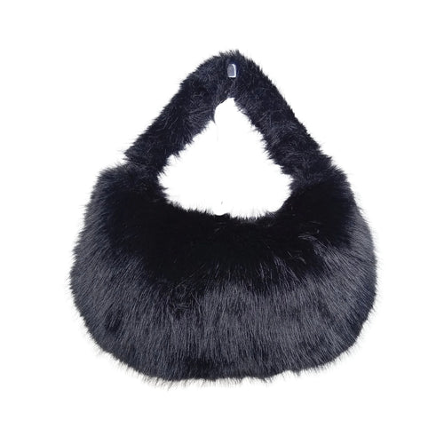 Vanilla faux-fur mini hobo handbag MS-2167 - Hobo bag