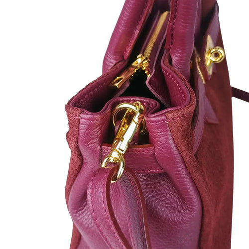 Velinara MS-5494 Suede Leather Handbag - Stile Donna Bags