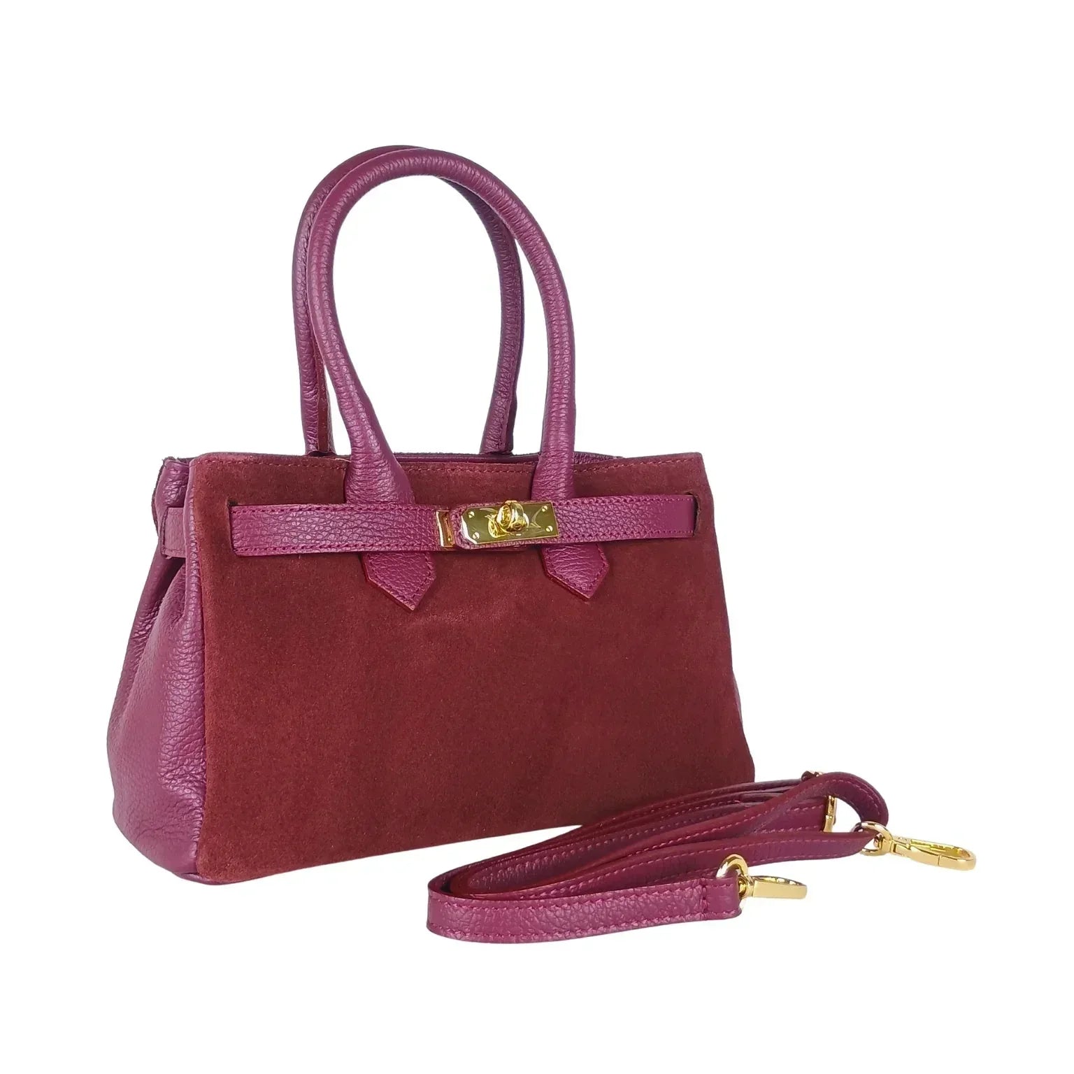 Velinara MS-5494 Suede Leather Handbag - Stile Donna Bags