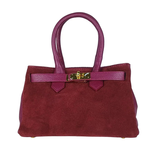 Velinara MS-5494 Suede Leather Handbag - Stile Donna Bags