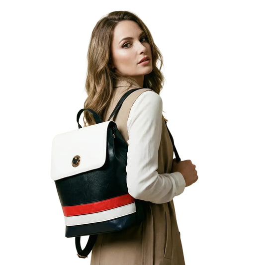 Zaino in Pelle Mickey Mouse Tricolore - zaino elegante nero